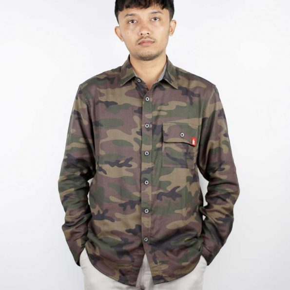 Shirt Long Sleeved Army 2 Layer